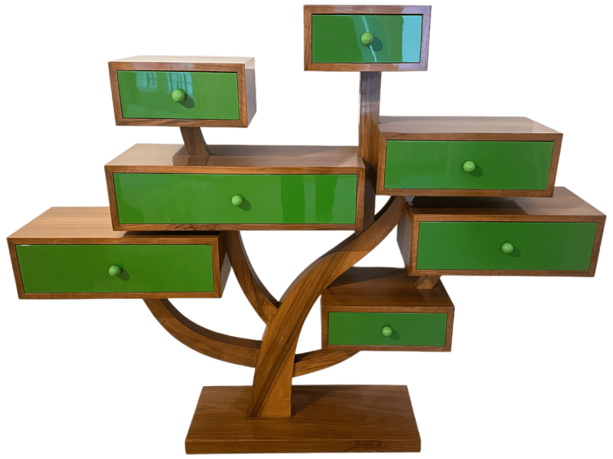 Après restauration. Arbre à tiroirs de Marcel Jean Après restauration. Restauration à Paris - Vincennes d'un Arbre à tiroirs de Marcel Jean